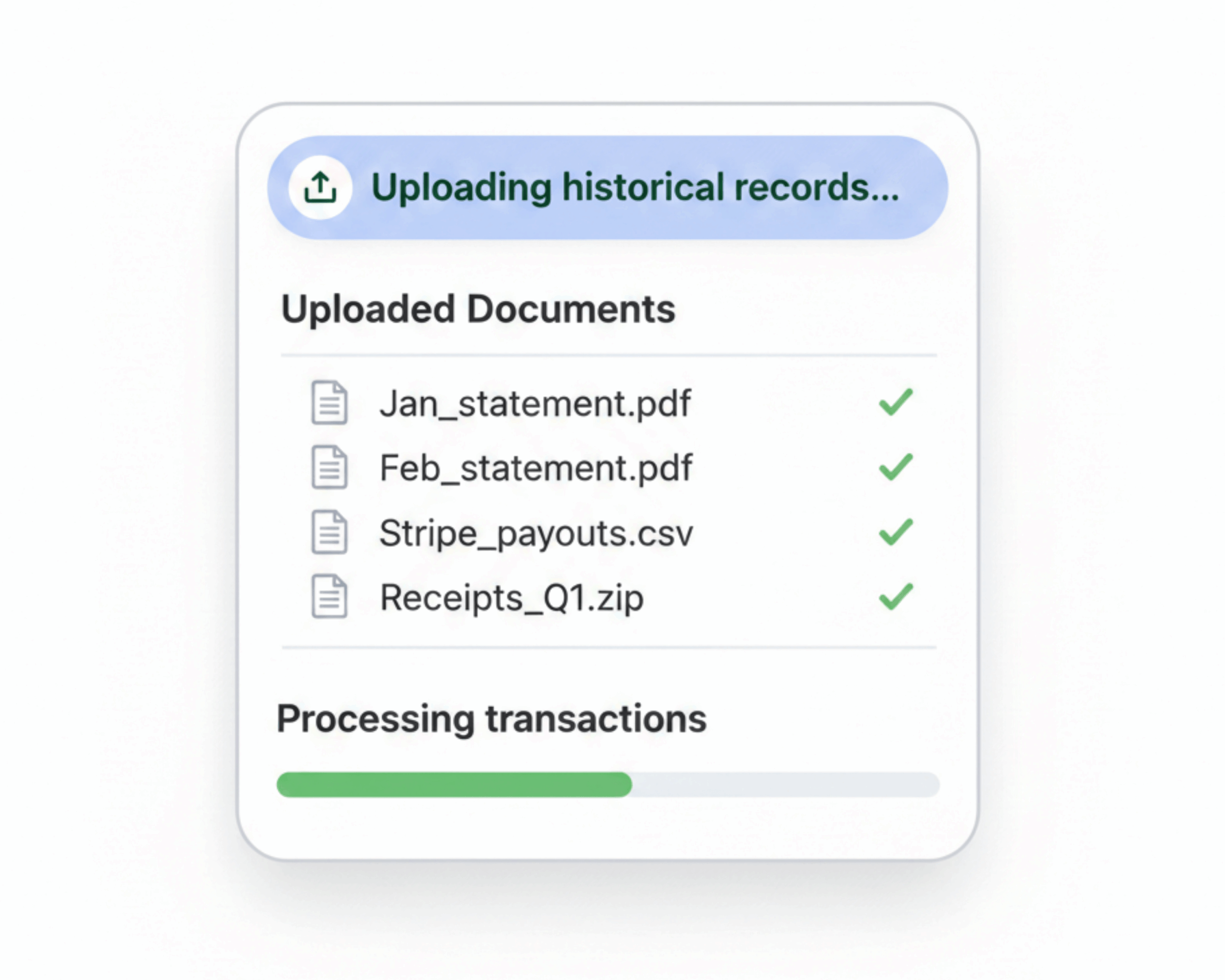Catch-up bookkeeping