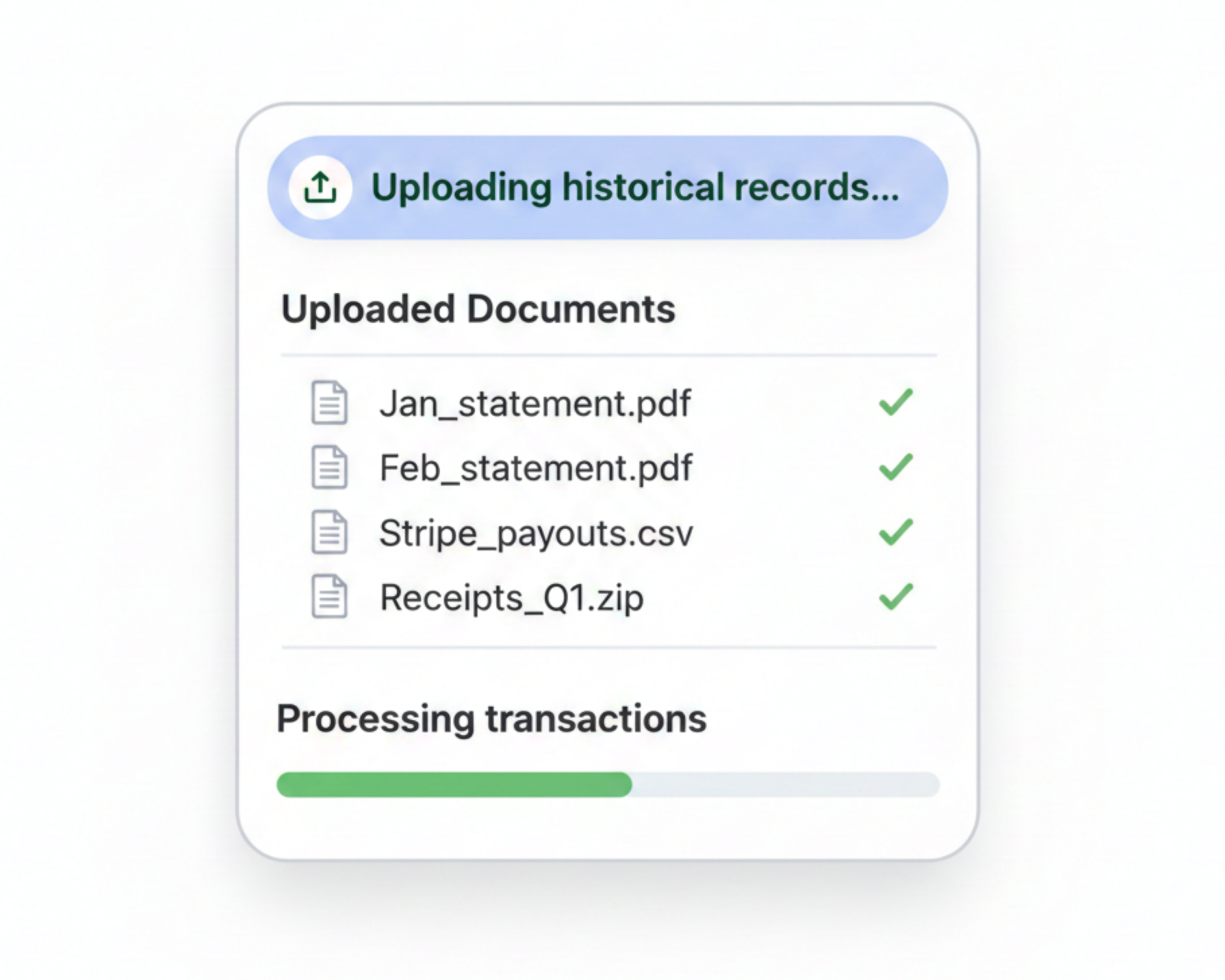 Catch-up bookkeeping