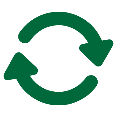 Green circular sync arrows representing zero business disruption and continuous bookkeeping during the transition to Counto’s US accounting services.